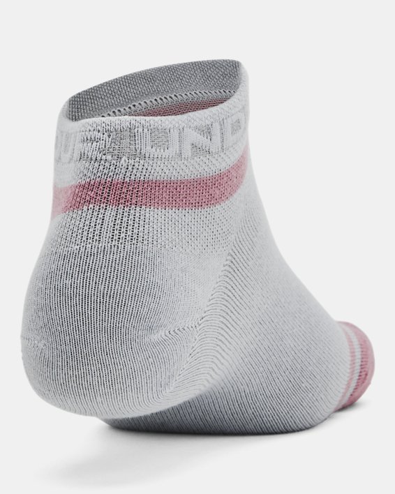 Unisex UA Essential 3-Pack Low Socks in Pink image number 2